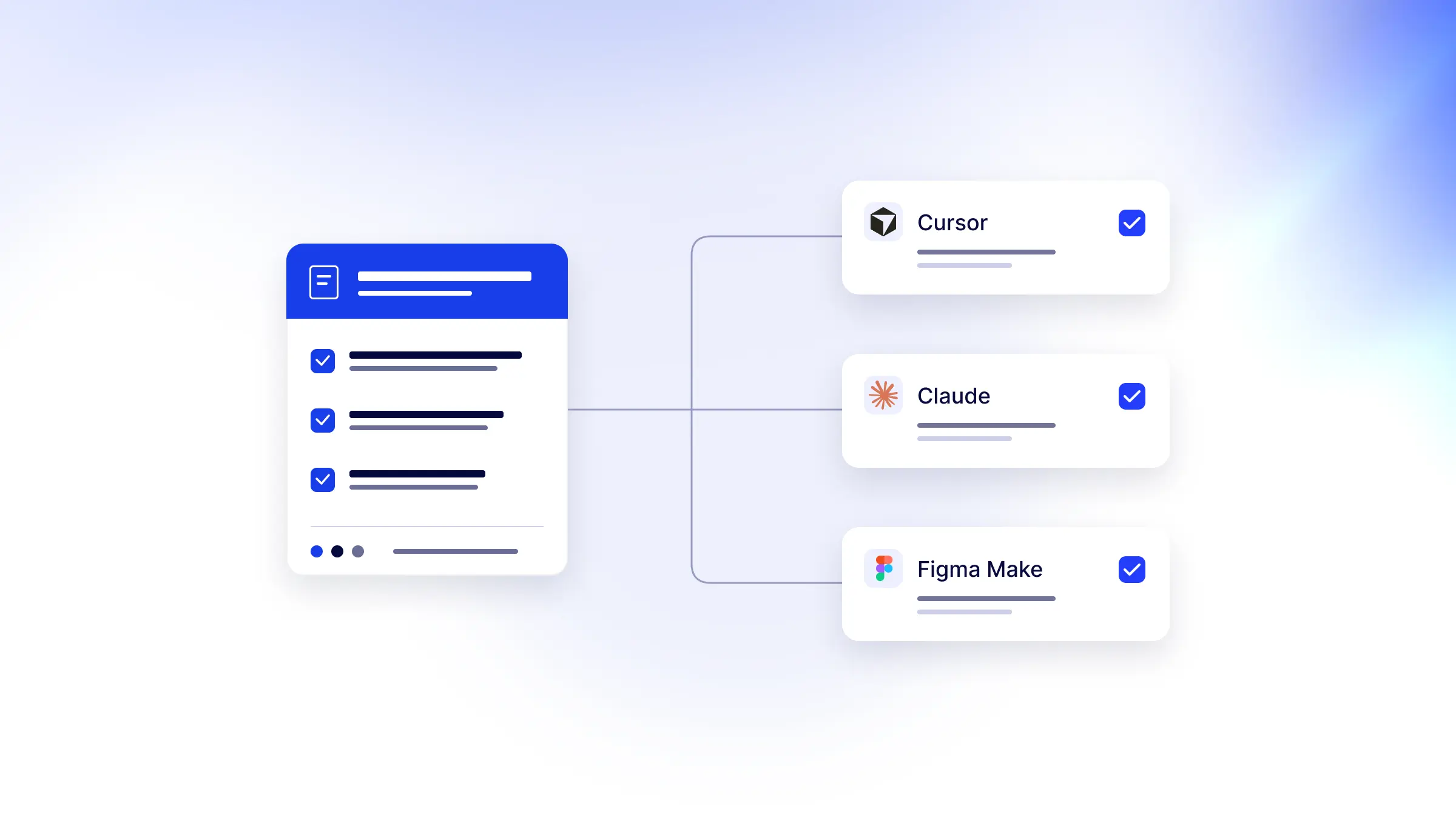 Design system guidelines connected to Cursor, Claude, and Figma Make.