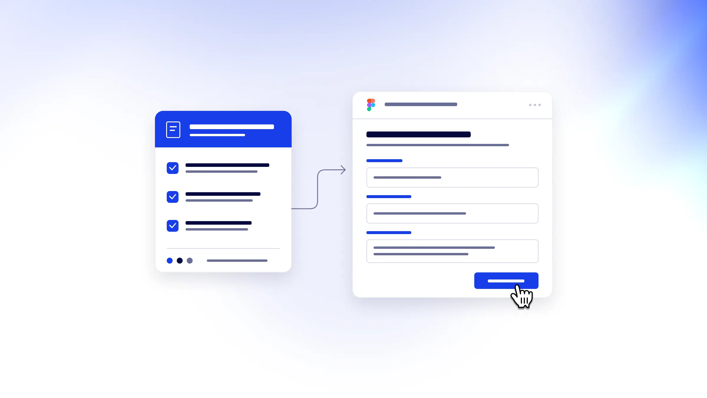 Design system guidelines connected to a branded form in Figma Make.